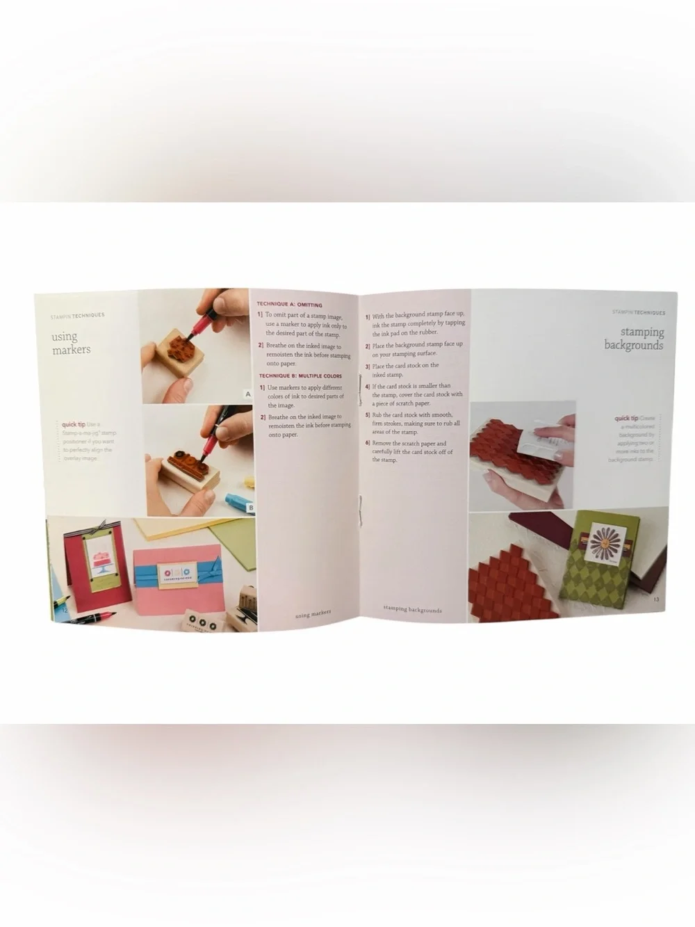 Lot of 7 Stampin' Techniques idea books from 1990-2007